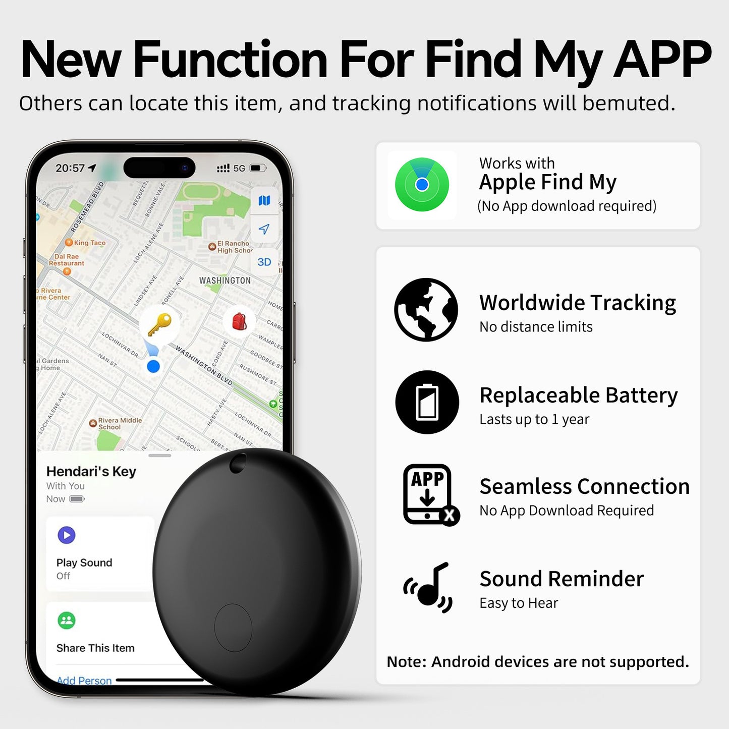 Airtag Bluetooth Alarm Dogs and Cats GPS Pet Tracker