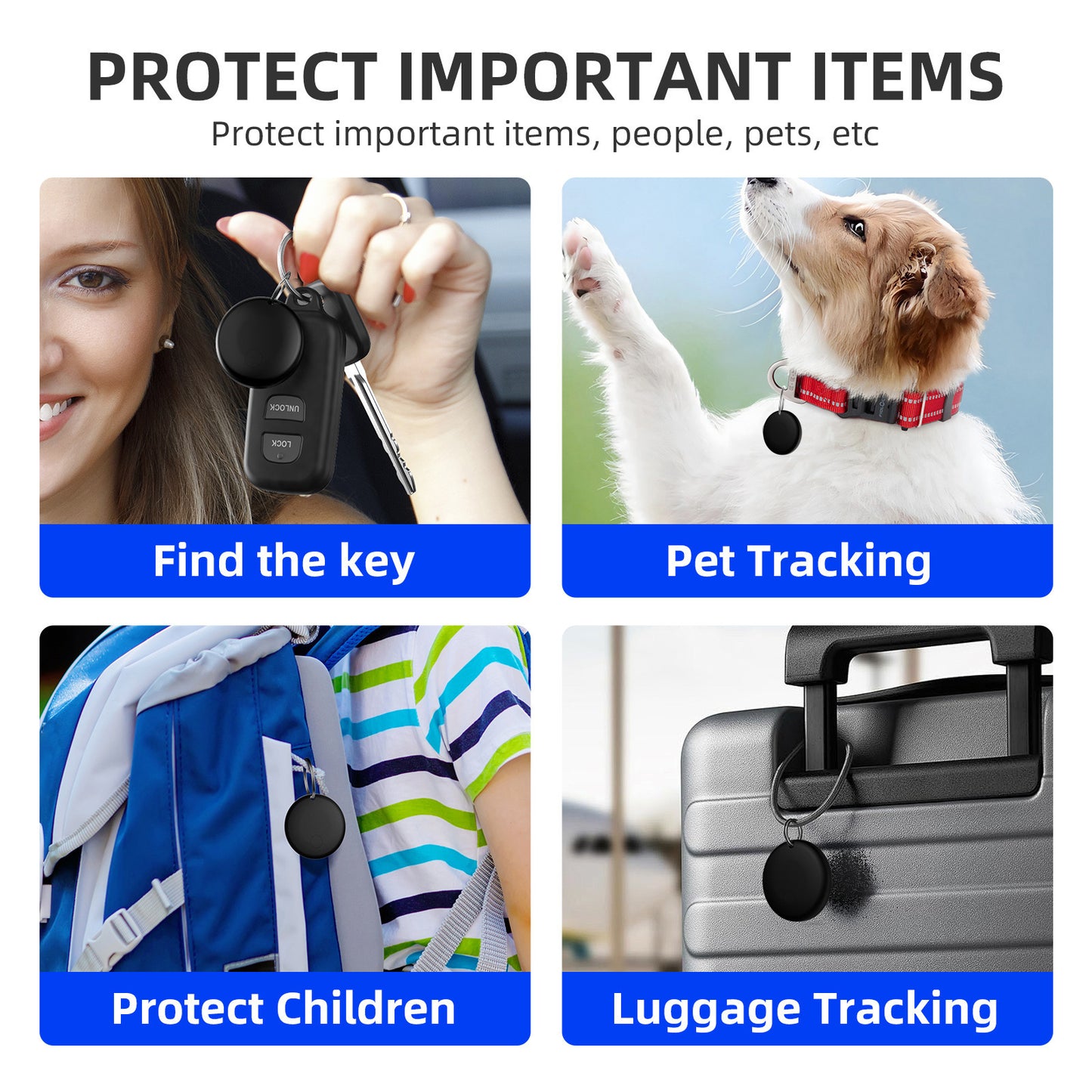 Airtag Bluetooth Alarm Dogs and Cats GPS Pet Tracker