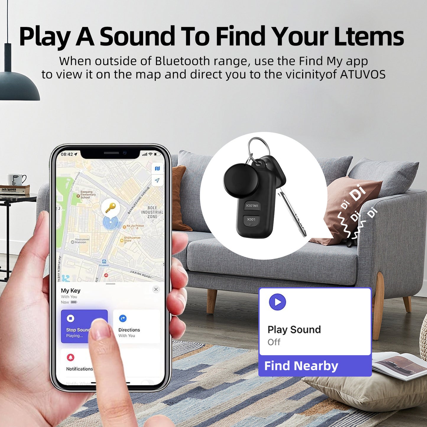 Airtag Bluetooth Alarm Dogs and Cats GPS Pet Tracker